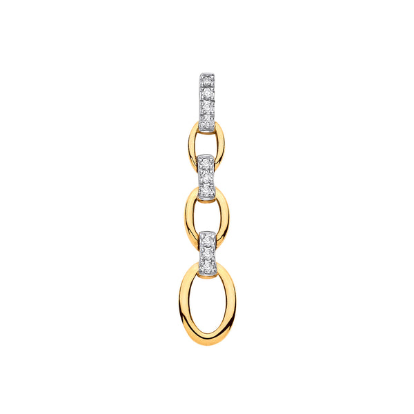 9ct Gold Diamond Chain Link Pendant