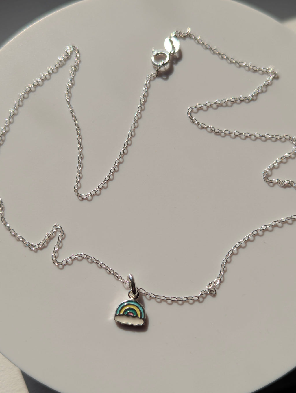 925 Sterling silver rainbow pendant without chain