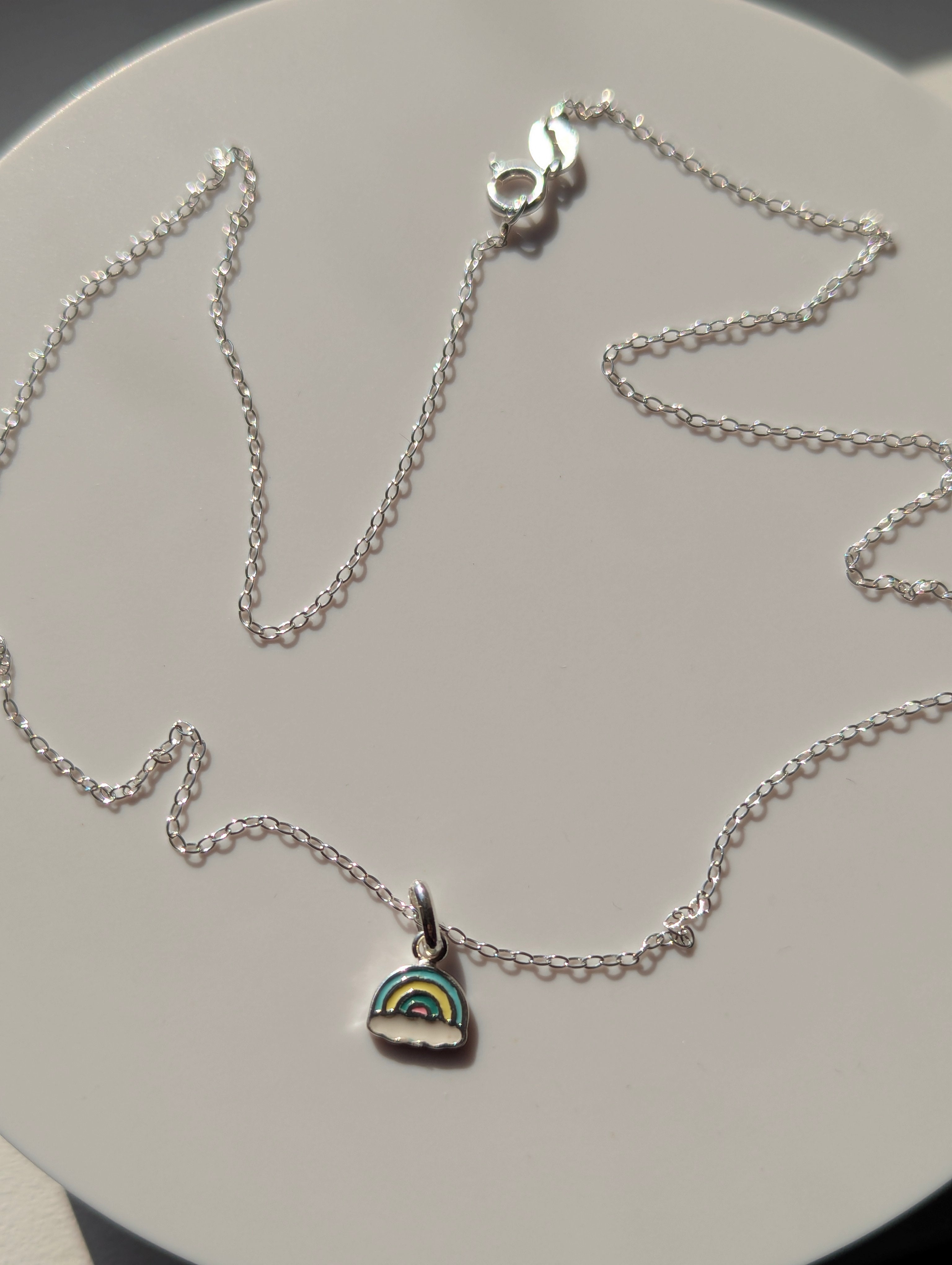 925 Sterling silver rainbow pendant without chain