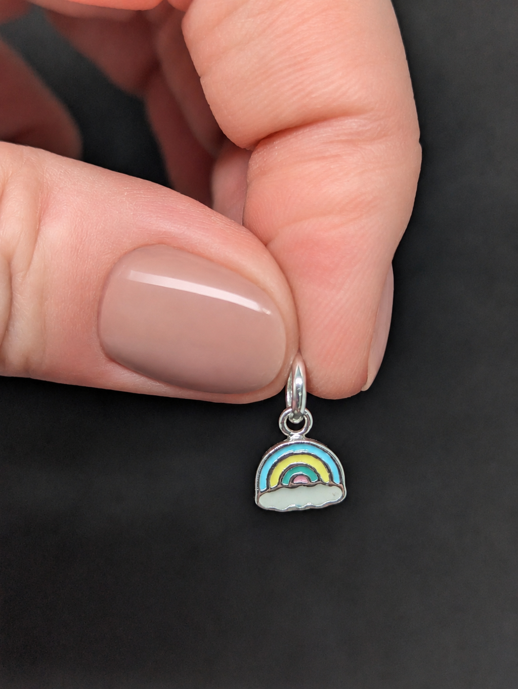 925 Sterling silver rainbow pendant without chain
